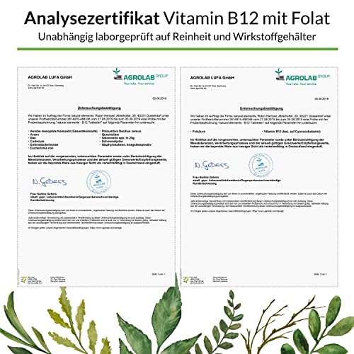 Vitamin-B12-Tabletten natural elements Vitamin B12, 180 Tabl.