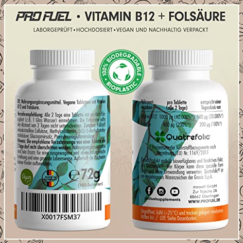 Vitamin-B12-Tabletten ProFuel VITAMIN B12 Tabletten 180x