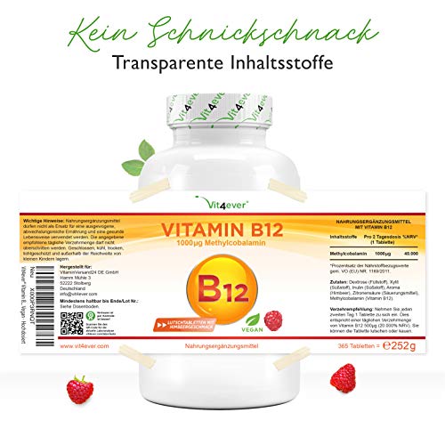 Vitamin-B12-Tabletten Vit4ever Vitamin B12, Lutschtabletten