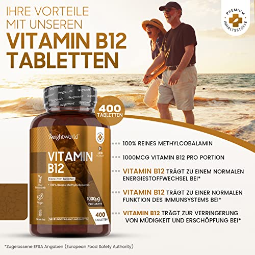 Vitamin-B12-Tabletten WeightWorld Vitamin B12, 400 Stück