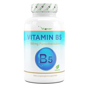 Vitamin B5 Vit4ever med 500 mg, 180 kapslar, pantotensyra