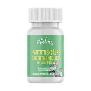B5-vitamin vitabay pantoténsav 500 mg, 100 vegán kapszula