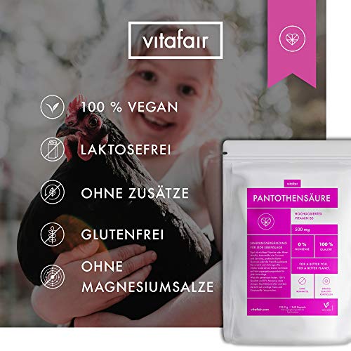 Vitamin B5 VITAFAIR (Pantothensäure) 500mg Hochdosiert