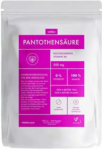 Vitamin B5 VITAFAIR (Pantothensäure) 500mg Hochdosiert