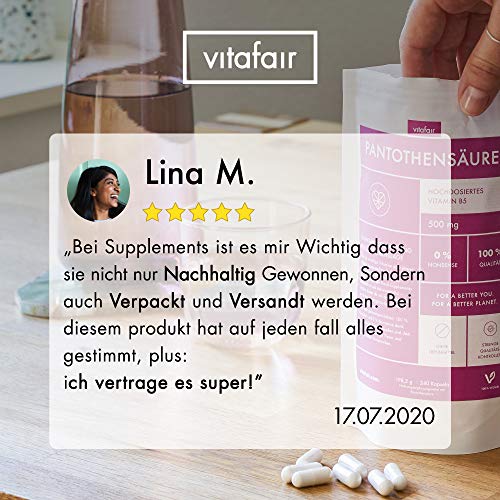 Vitamin B5 VITAFAIR (Pantothensäure) 500mg Hochdosiert