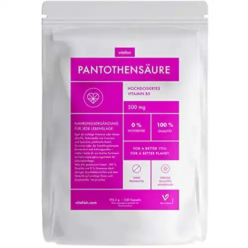 Vitamin B5 VITAFAIR (Pantothensäure) 500mg Hochdosiert
