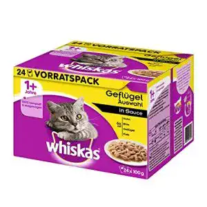 Whiskas-Nassfutter whiskas 1+ Geflügelauswahl in Sauce, 48 Beutel