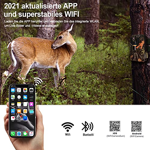 Wildkamera-mit-App Hieha Wildkamera WLAN 30MP 4K mit App
