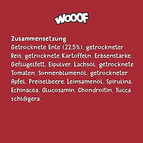 WOOOF-Hundefutter WOOOF Ente 18kg hypoallergen