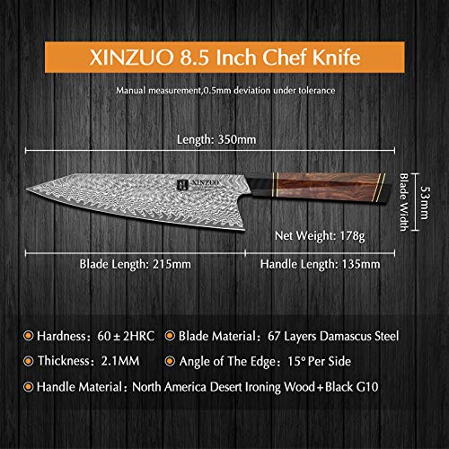 Xinzuo-Messer XINZUO Damaststahl 21.5cm Kochmesser