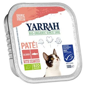 Yarrah-Katzenfutter Yarrah Pate Lachs Saumon mit Seaweed, 16er
