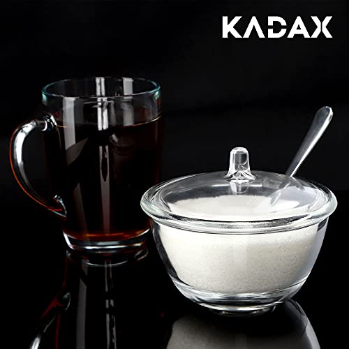 Zuckerdose KADAX, Zuckerschale aus Glas, ergonomischer Deckel