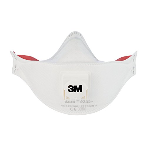 3M-Maske 3M Aura 9332+, FFP3 Atemschutz-Maske, 5 Stück