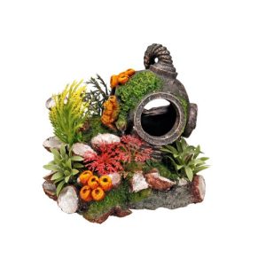 Aquariumdeko Nobby Aqua Ornaments “HELM” mit Pflanzen