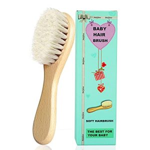 Babybürste Molylove Baby-Haarbürste mit Holzgriff