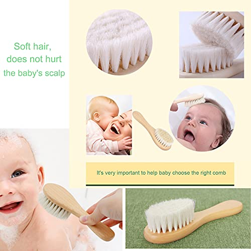 Babybürste Molylove Baby-Haarbürste mit Holzgriff