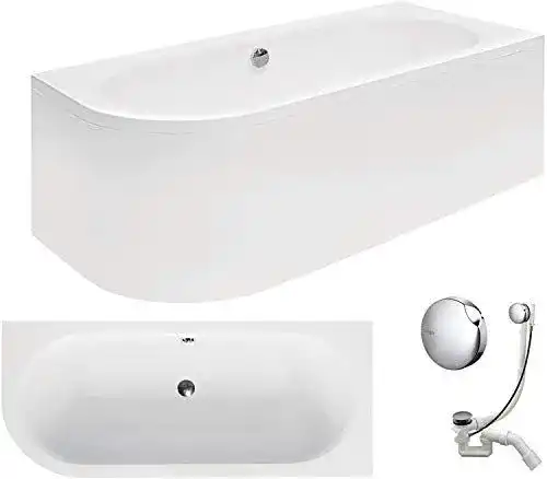 Badewanne VBChome 170×75 cm Acryl SET Schürze Siphon