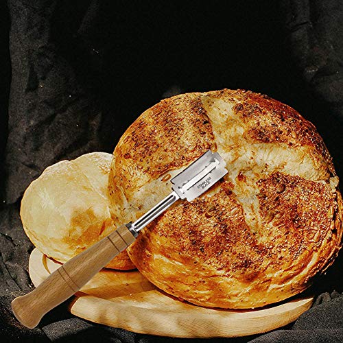 Bäckermesser LQMILK Brot Bäcker mit 5 Klingen Holzgriff