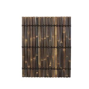Bambuszaun Apas2 schwarz-braun, ganze Bambusrohre