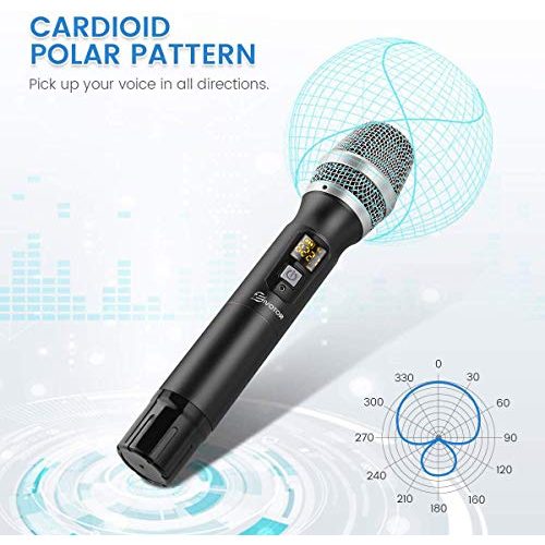 Bluetooth-Mikrofon EIVOTOR Kabelloses Mikrofon UHF Funk