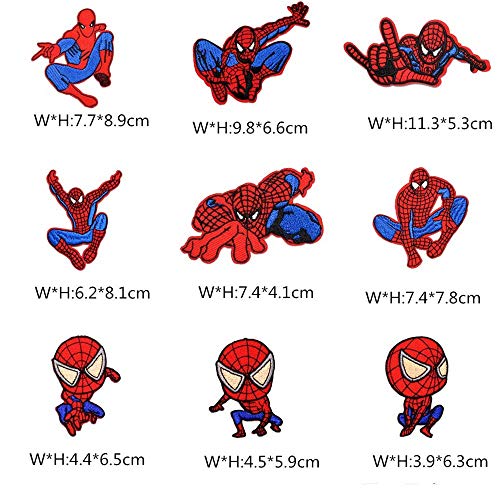 Bügelbilder CYWQ 15 x Spiderman-Aufnäher zum Aufbügeln