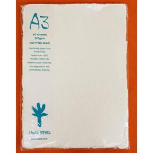 Büttenpapier Khadi Hadernpapier, 320 g/m², A3-Format, 20 Blatt