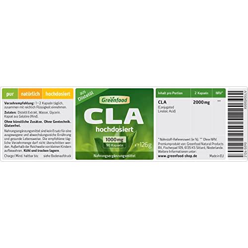 CLA-Kapseln Greenfood CLA, 1000 mg, 90 Kapseln, hochdosiert