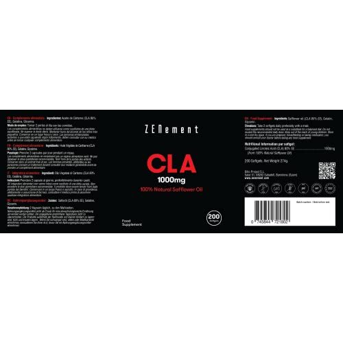 CLA-Kapseln Zenement | CLA (Konjugierte Linolsäure) 1000 mg
