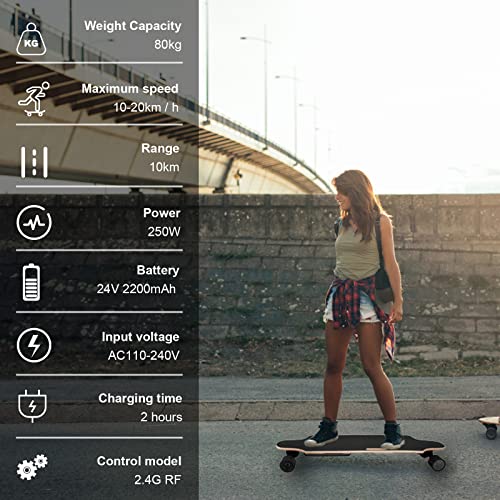 E-Longboard Wesoky Elektro Skateboard, 90cm Elektrisch