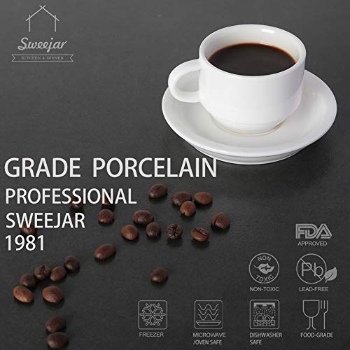 Espresso-Tassen Sweejar Home Porzellan- und Untertasse, 6 Stück