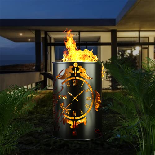 Feuertonne Fuchsbau Feuertonnen mit Zeit-Motiv, 90 x 60 cm