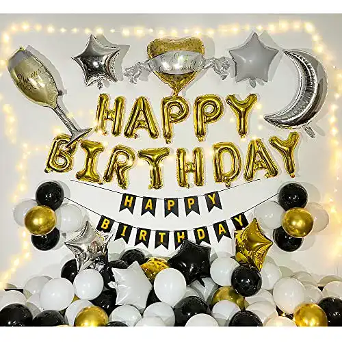 Folienballons JIJI&CUI Luftballons, Happy Birthday Banner