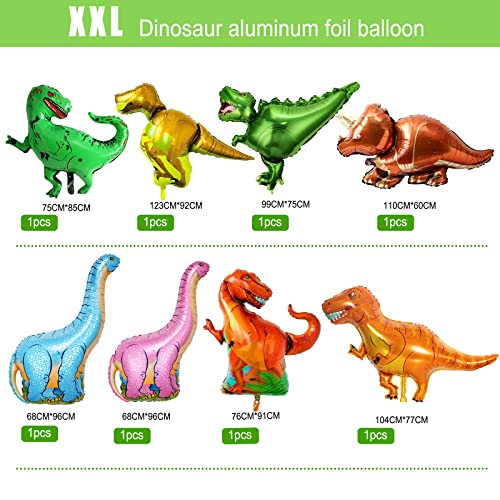 Folienballons O-Kinee Dino Folienballon, 8 pcs XXL Dinosaurier