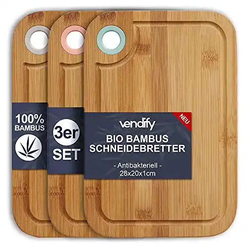 Frühstücksbrettchen Holz vendify ® Premium Bambus