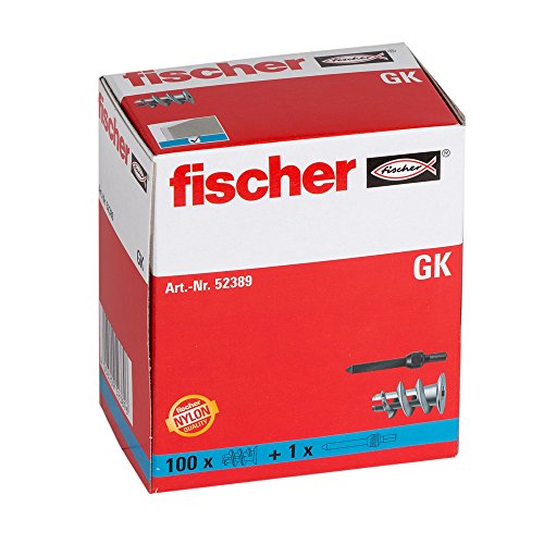 Gipskartondübel Fischer GK, starker Gipskarton-Dübel, 100 Stück