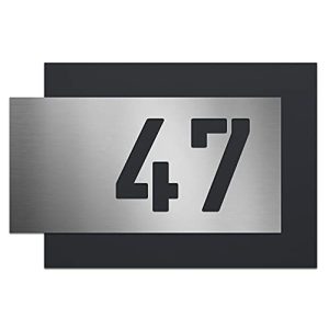 Hausnummer AlbersDesign, individuelle Edelstahl-, zweiteilig