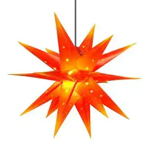 Herrnhuter Stern ERWEY Adventsstern Rot mit gelben Spitzen