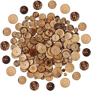 Holzknöpfe WILLBOND 200 Stücke Natürliche Kokosnus Schale