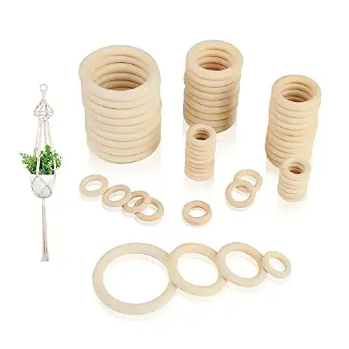 Holzringe XiXiRan, 56pcs Holzring 30mm/50mm/60mm/80mm