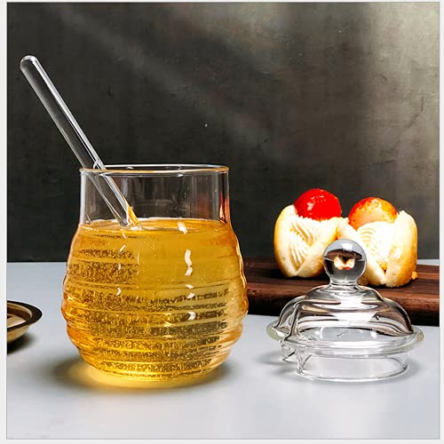 Honigglas XIZHI Honigtopf mit Deckel, Glas, Bienenstock-Stil