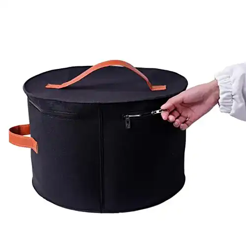 Hutschachtel sadfd 1 Stück Rund Mit Deckel, Groß, 43cm, Schwarz