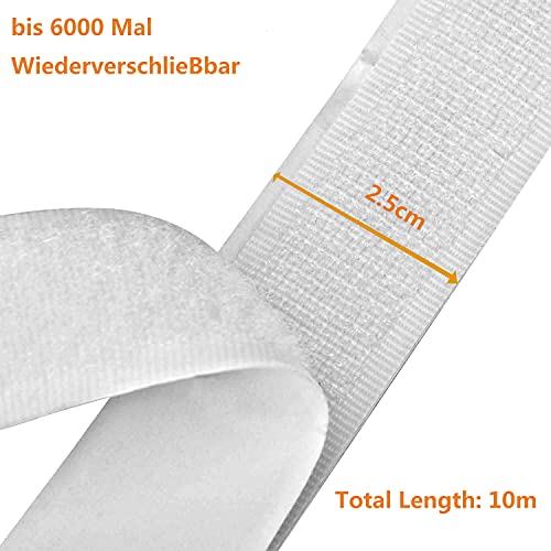 Klettband (selbstklebend) Willingood 10M Klettband Weiß