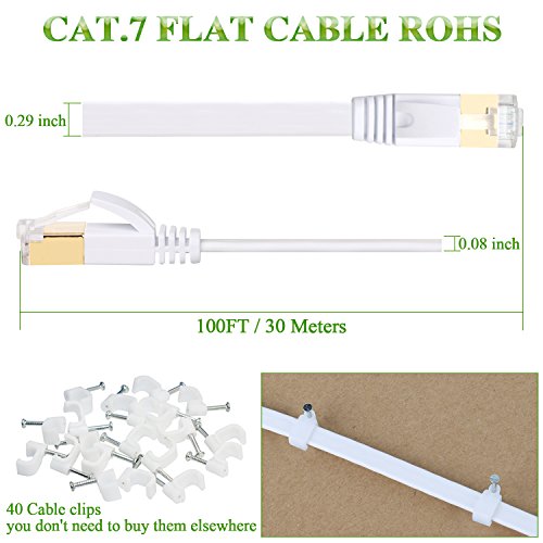 LAN-Kabel 15m YOREPEK Cat 7 Ethernet Kabel Flach
