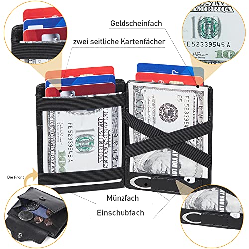 Magic Wallet mit Münzfach BISON DENIM, Geldbörse Leder