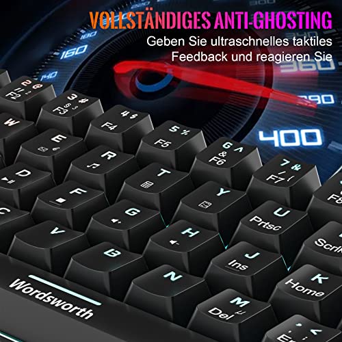Mini-Gaming-Tastatur Anivia 60% kabelgebunden, Anti-Ghosting