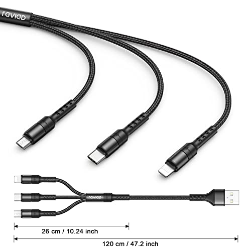 Multi-Ladekabel RAVIAD Multi USB Ladekabel 1.2M Nylon 3 in 1