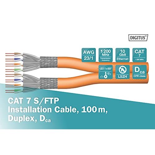 Netzwerk-Verlegekabel DIGITUS Netzwerkkabel Cat-7, 100m