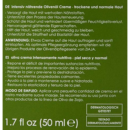 Olivenöl-Creme Ziaja Oliva Natural Crema Facial Nutritiva, 50 ml