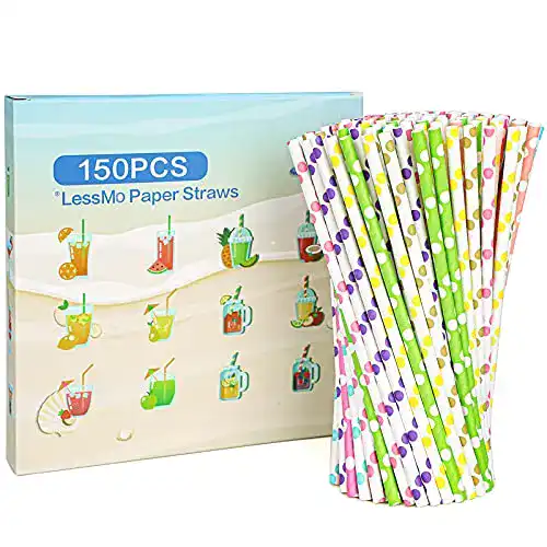 Papierstrohhalme LessMo 150 PCS Biologisch Abbaubar