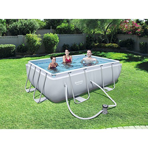 Pool eckig Bestway Power Steel Frame Pool Set, 282x196x84 cm